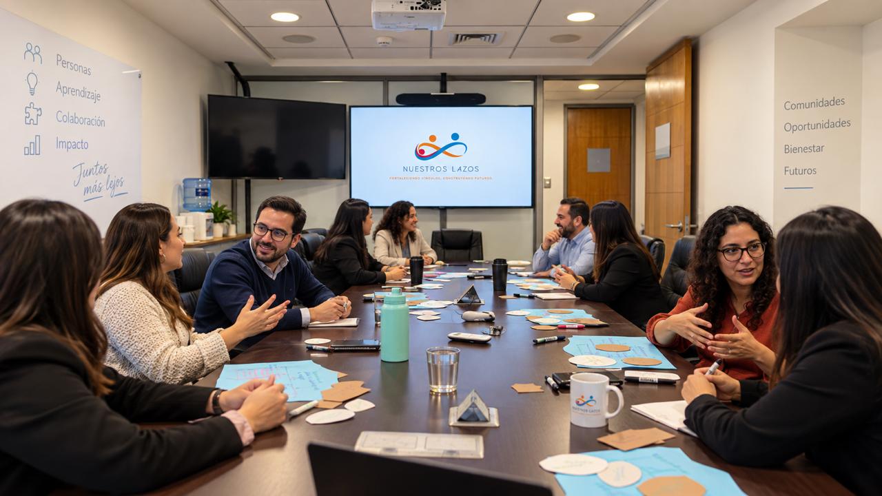 Participantes en una mesa de trabajo facilitada por Nuestros Lazos